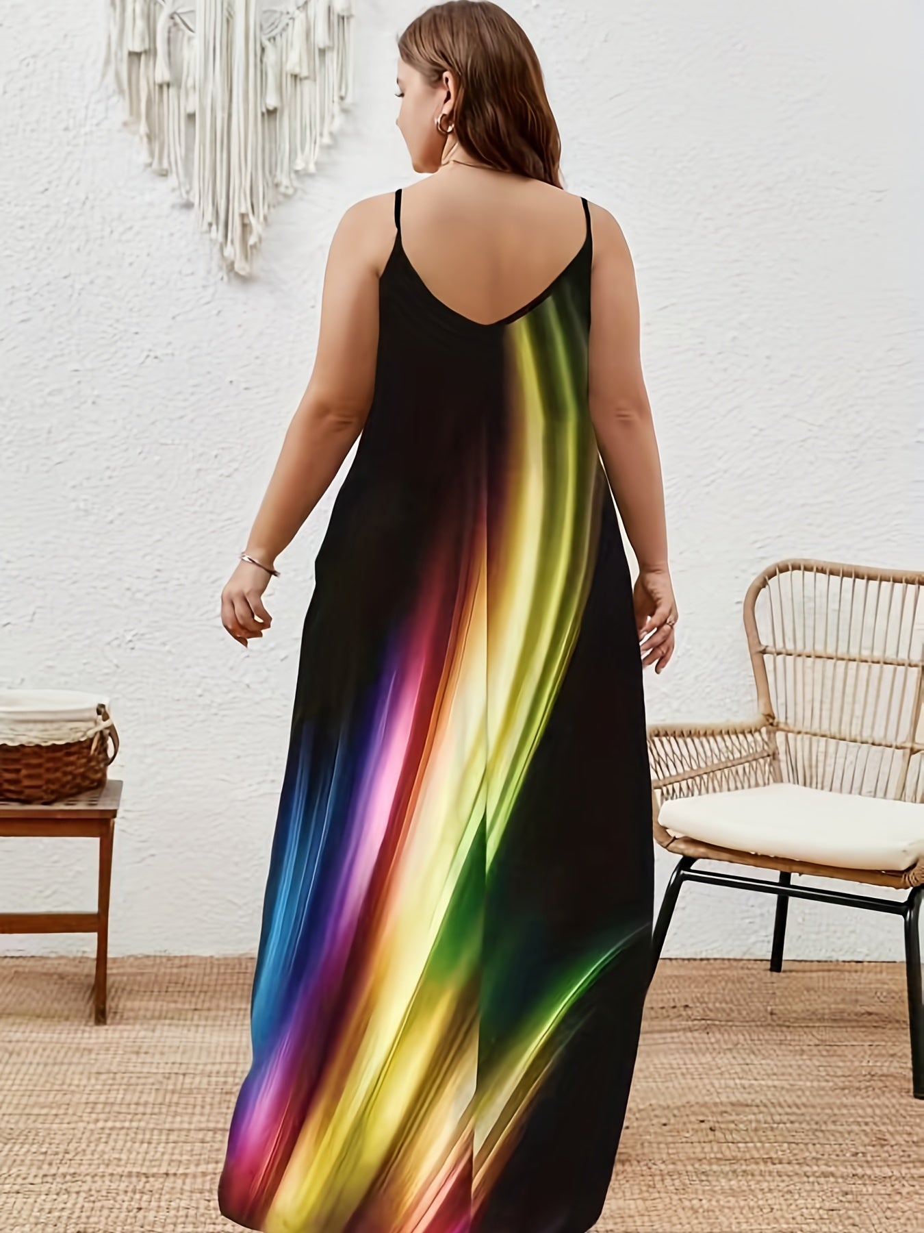  Casual Cami Dress Women's Plus Random Print