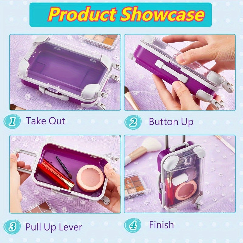 Mini Luggage Dollhouse Organizer - Transparent Plastic Storage Box