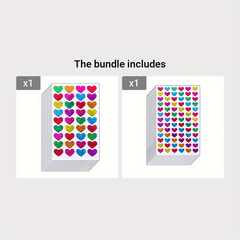 10 Glitter Heart Stickers Love Decoration Crafts Sealing Stickers