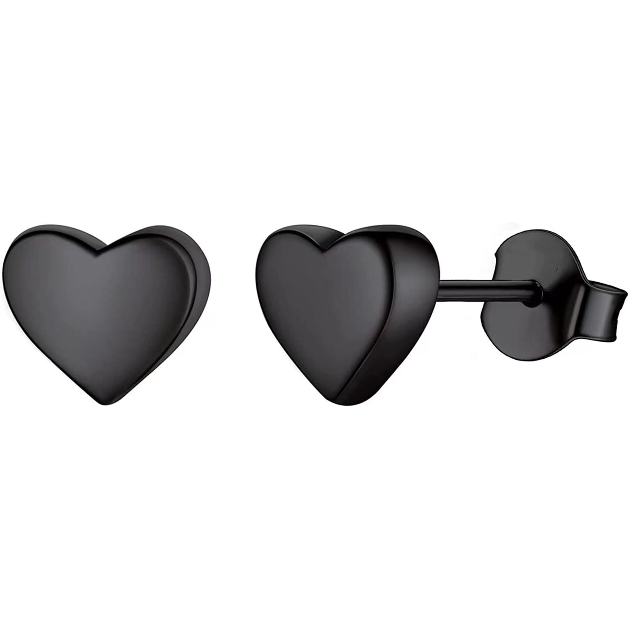 Titanium Round Heart Lightning Moon Earrings