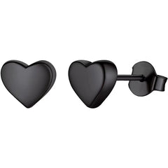 Titanium Round Heart Lightning Moon Earrings