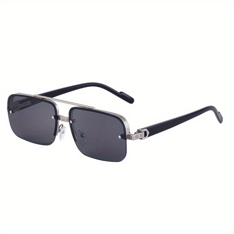 Men's Half Frame Metal Sunglasses UV Protection