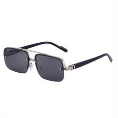 Men's Half Frame Metal Sunglasses UV Protection