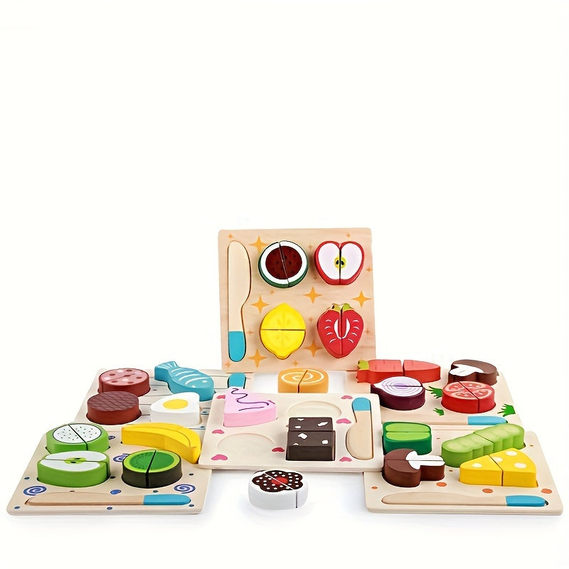 Wooden Vegetables Fruits Cut Kitchen Toys