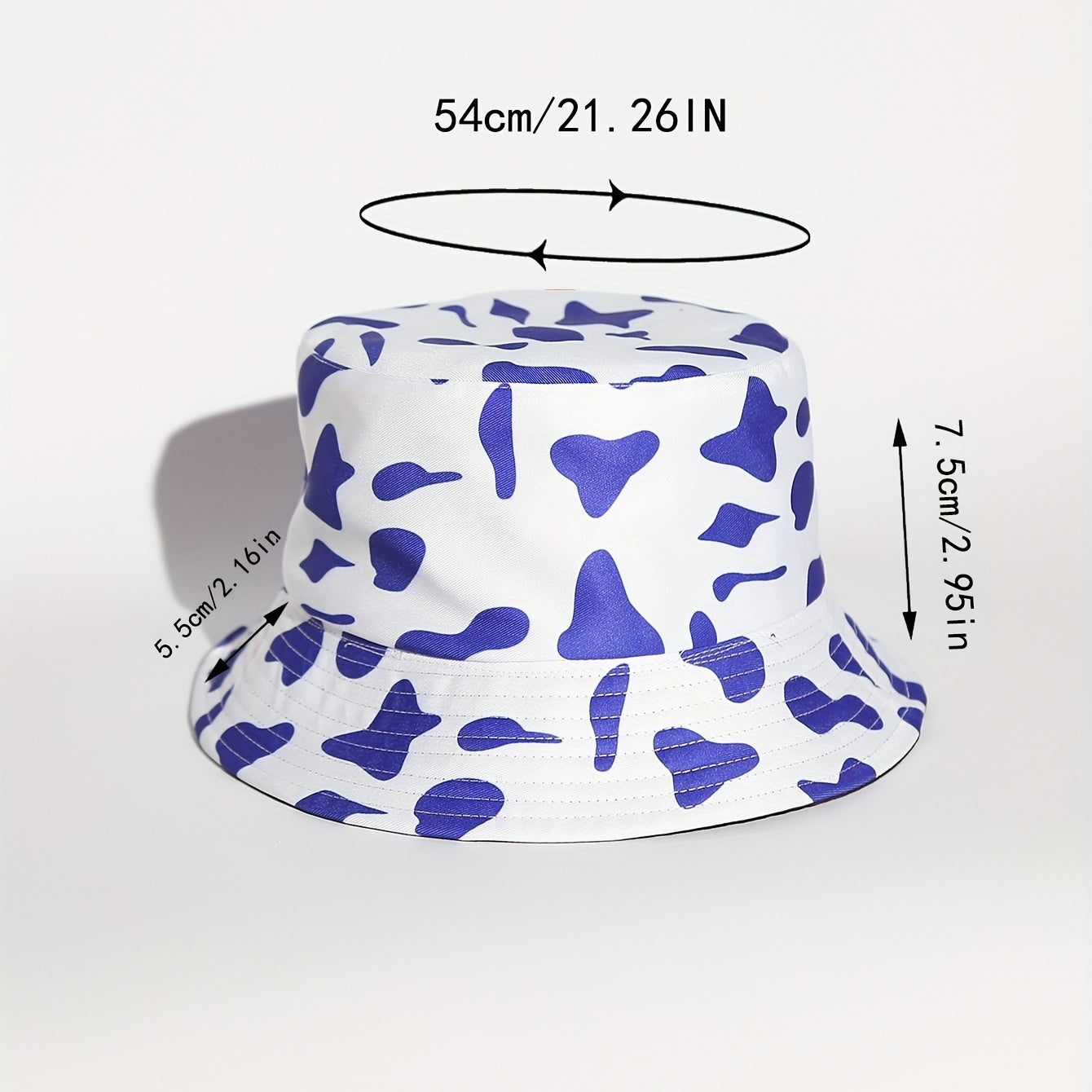 Children's Cow Pattern Double-sided Sun Hat for Outdoor Travel