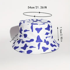 Children's Cow Pattern Double-sided Sun Hat for Outdoor Travel