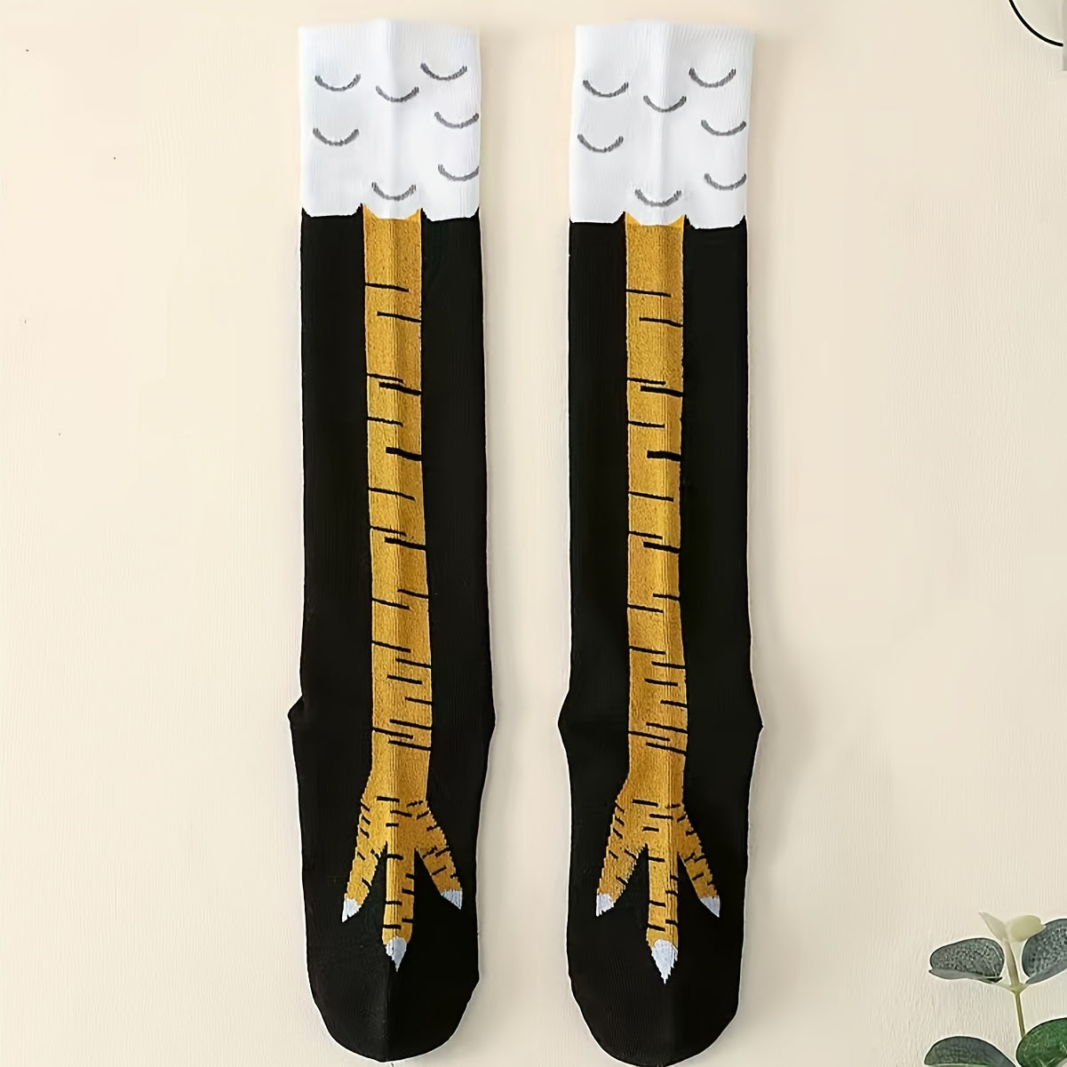 Chicken Feet Pattern Knee High Socks Funny