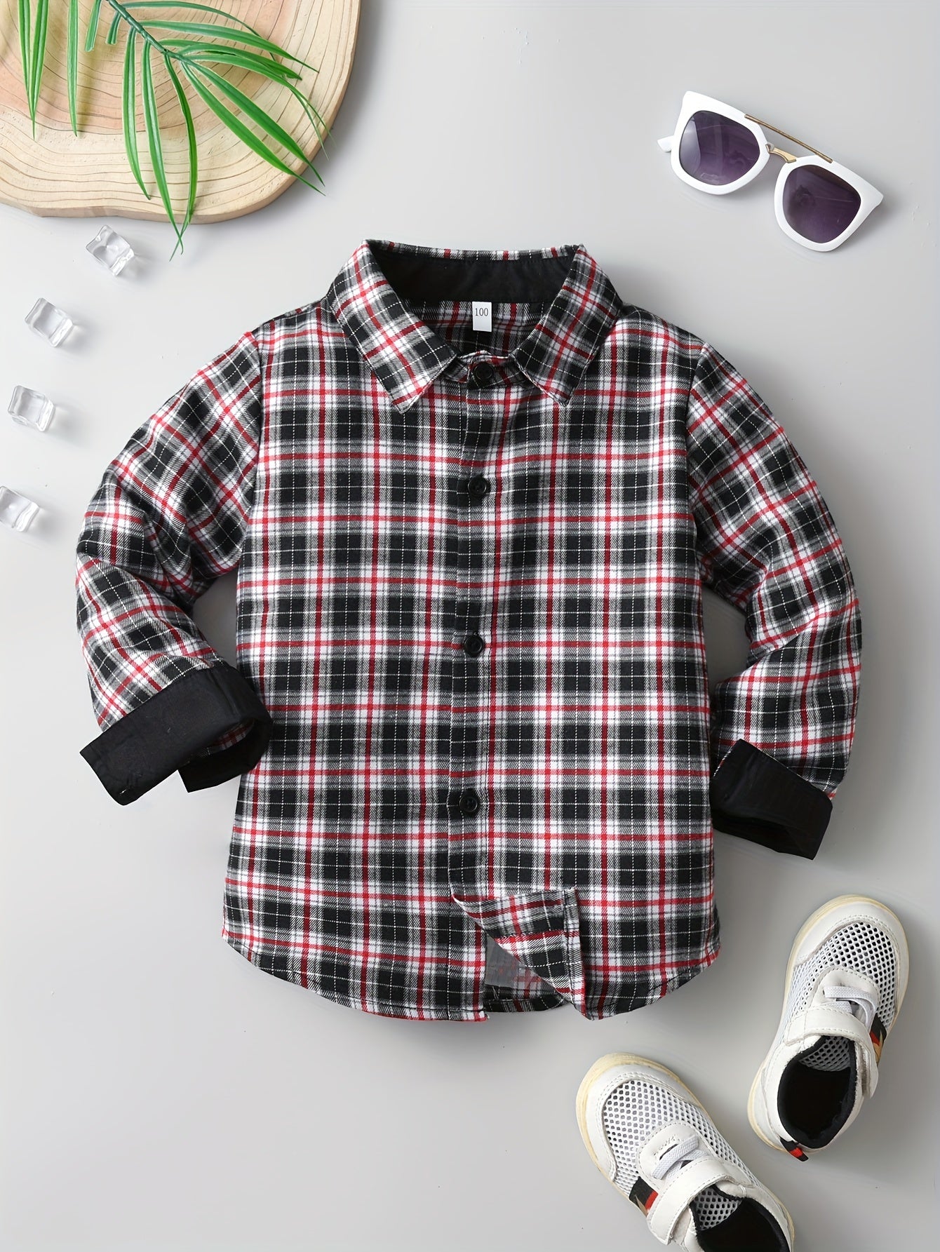 Boys Plaid Shirts Long Sleeve Button Down Tops Spring Fall Outwear