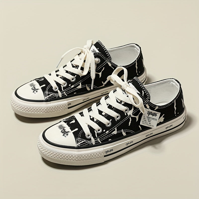 Women's Flat Canvas Lace Up Shoes Low Top Comfortable Casual Walking Shoes