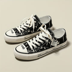 Women's Flat Canvas Lace Up Shoes Low Top Comfortable Casual Walking Shoes