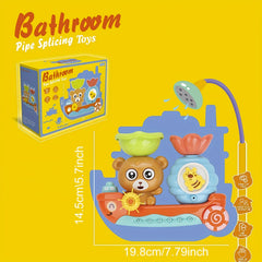 Bear Boat Bath Toy for Toddlers with Suction Cups
