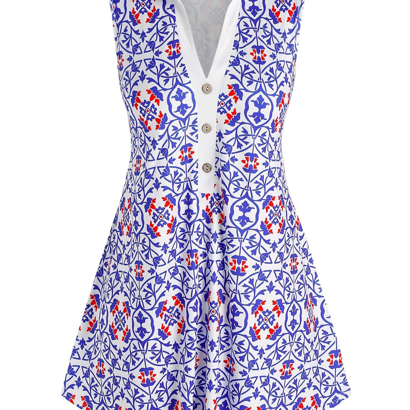  Retro Floral Print Tank Top