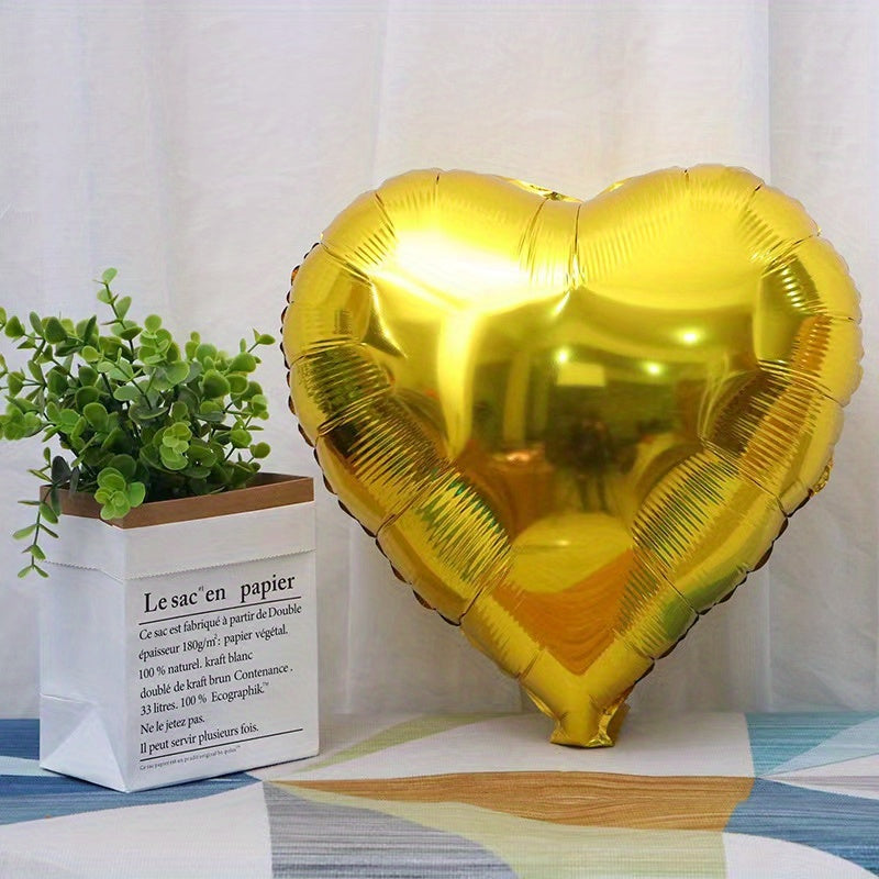 2pcs Giant 81cm Red Heart Balloons Set with Ribbon and Straw