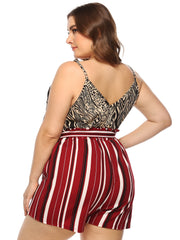 Leopard Print Lace Cami Top Plus Size