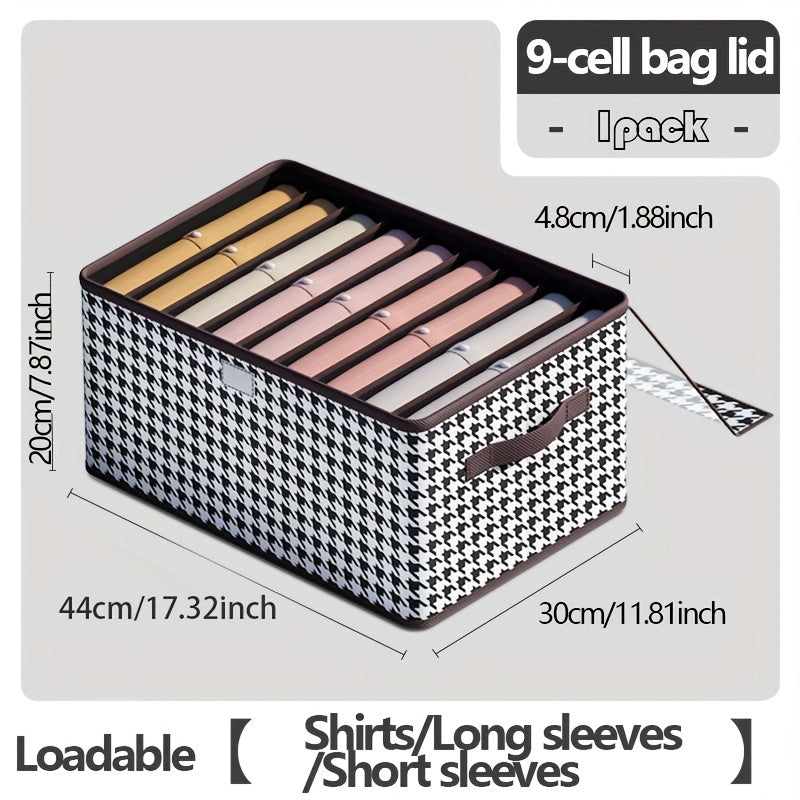 Houndstooth Pattern Storage Box Clothes Wardrobe Organizer Clear Cover