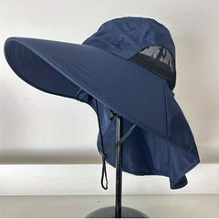 UPF 50 Wide Brim Sun Hat With Neck Flap Unisex Boonie Hat