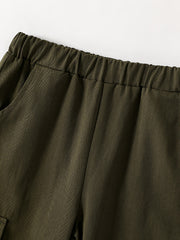 Boys Elastic Waist Cargo Jogger Pants with Pocket