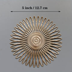 6pcs Round PVC Coasters Floral Pattern Solid Coasters Washable Placemat