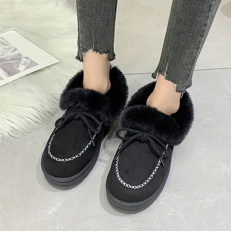 Women's Non-slip Winter Snow Shoes Fleece Ankle Boots