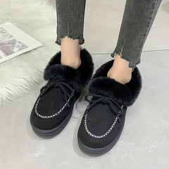 Women's Non-slip Winter Snow Shoes Fleece Ankle Boots