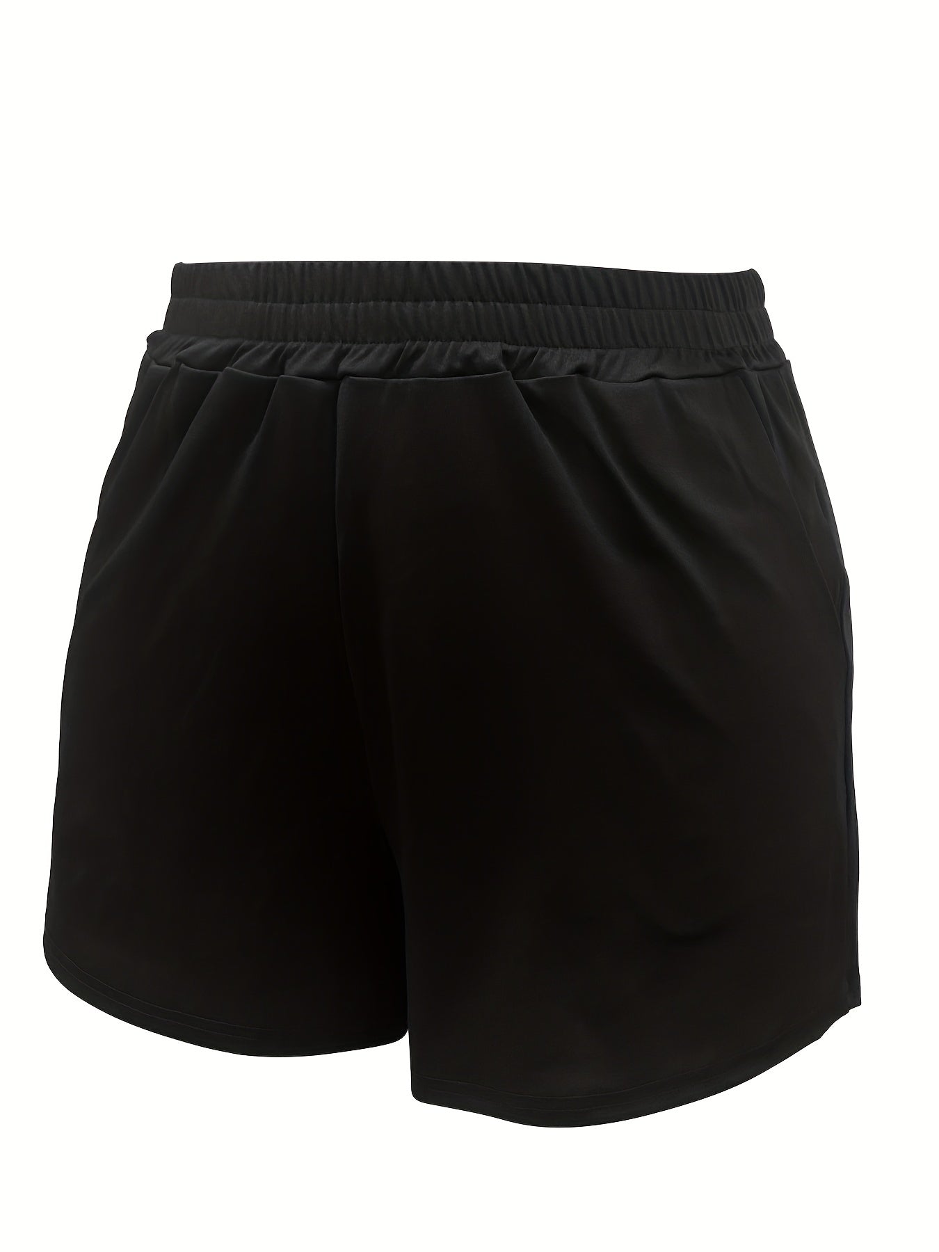  Solid High Rise Sports Shorts