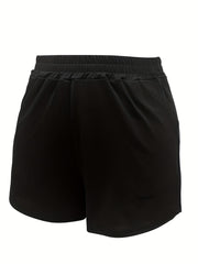  Solid High Rise Sports Shorts