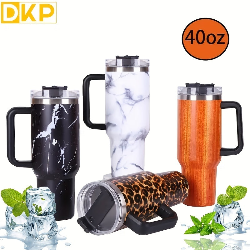40oz Insulated Tumbler With Handle & Straw Lid Stainless Steel Car Water Cup