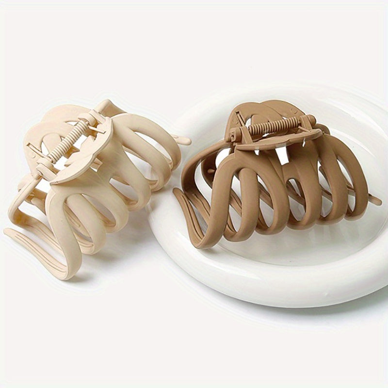 2pcs Women's Hair Claw Hair Clips Retro Shark Claw Large Size Back Head Hair