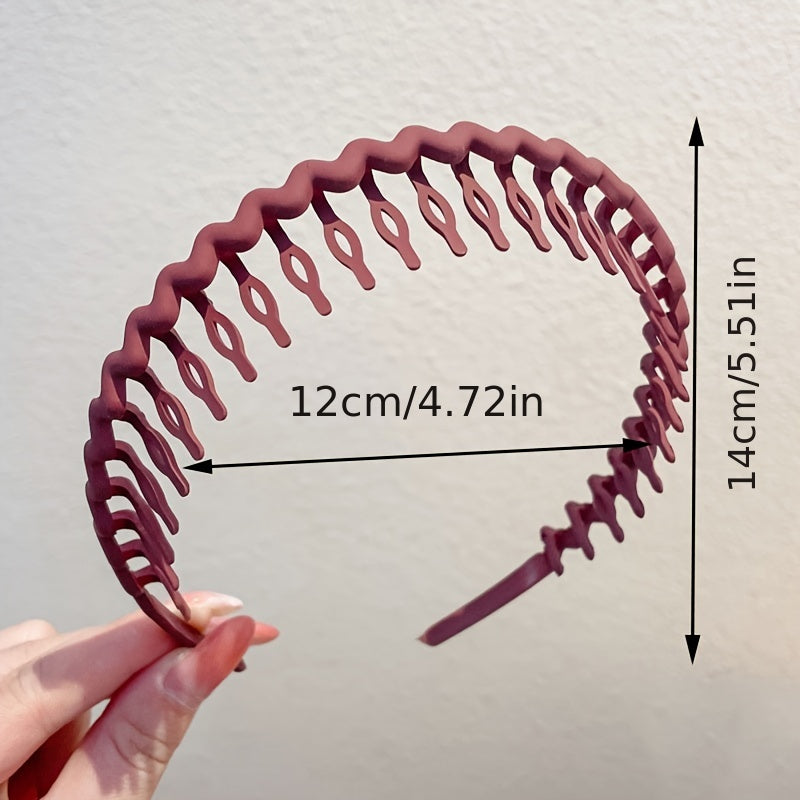 Matte Colorful Hair Band for Women Non-Slip Wavy Headband