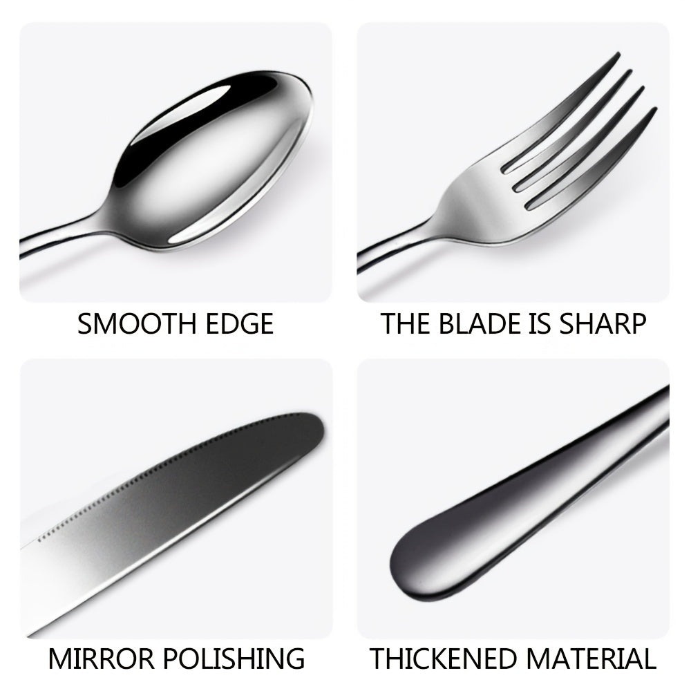 4pcs Stainless Steel Hotel Cutlery Set Dinnerware Set