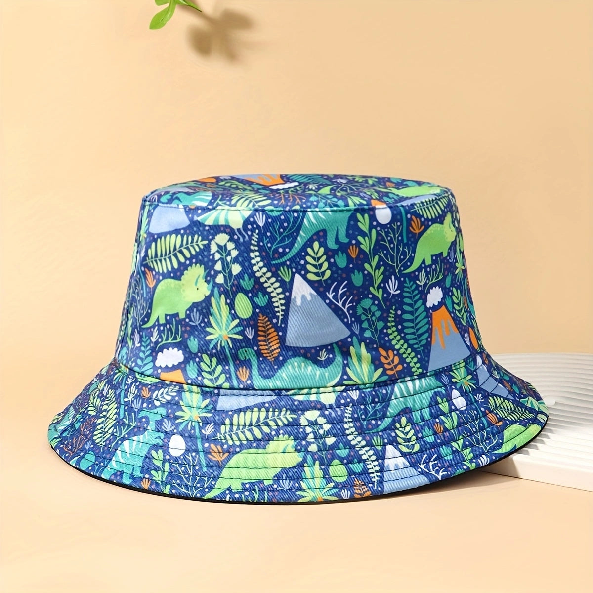 Unisex Dino Leaf Bucket Hat Outdoor Sunshade