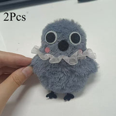 2pcs Crow Plush Dolls Fluffy Feathers Stuffed Animal