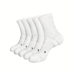 5Pairs Outdoor Basketball Socks for Men Running Training