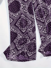  Scarf Print Wide Leg Trousers
