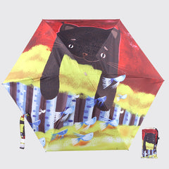 Cartoon Fairy World 5-fold Glue Sun Protection Umbrella