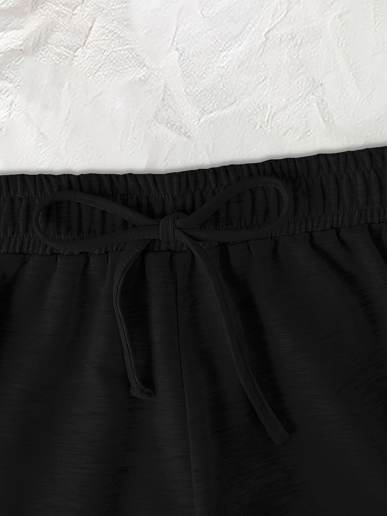 Lace Up Lounge Bottoms Soft Elastic Waistband Shorts Womens Loungewear