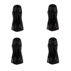 4pcs Silk Like Durags Satin Long Tail Head Wraps Silky Bandana