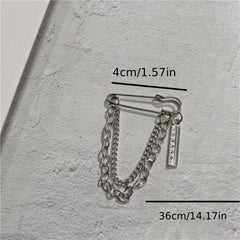 Minimalist Tassel Chain Brooch Pin