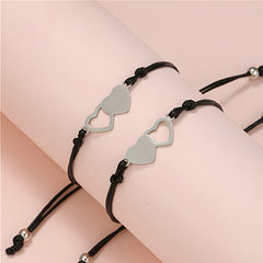 2pcs Stainless Steel Love Charm Couple Bracelet
