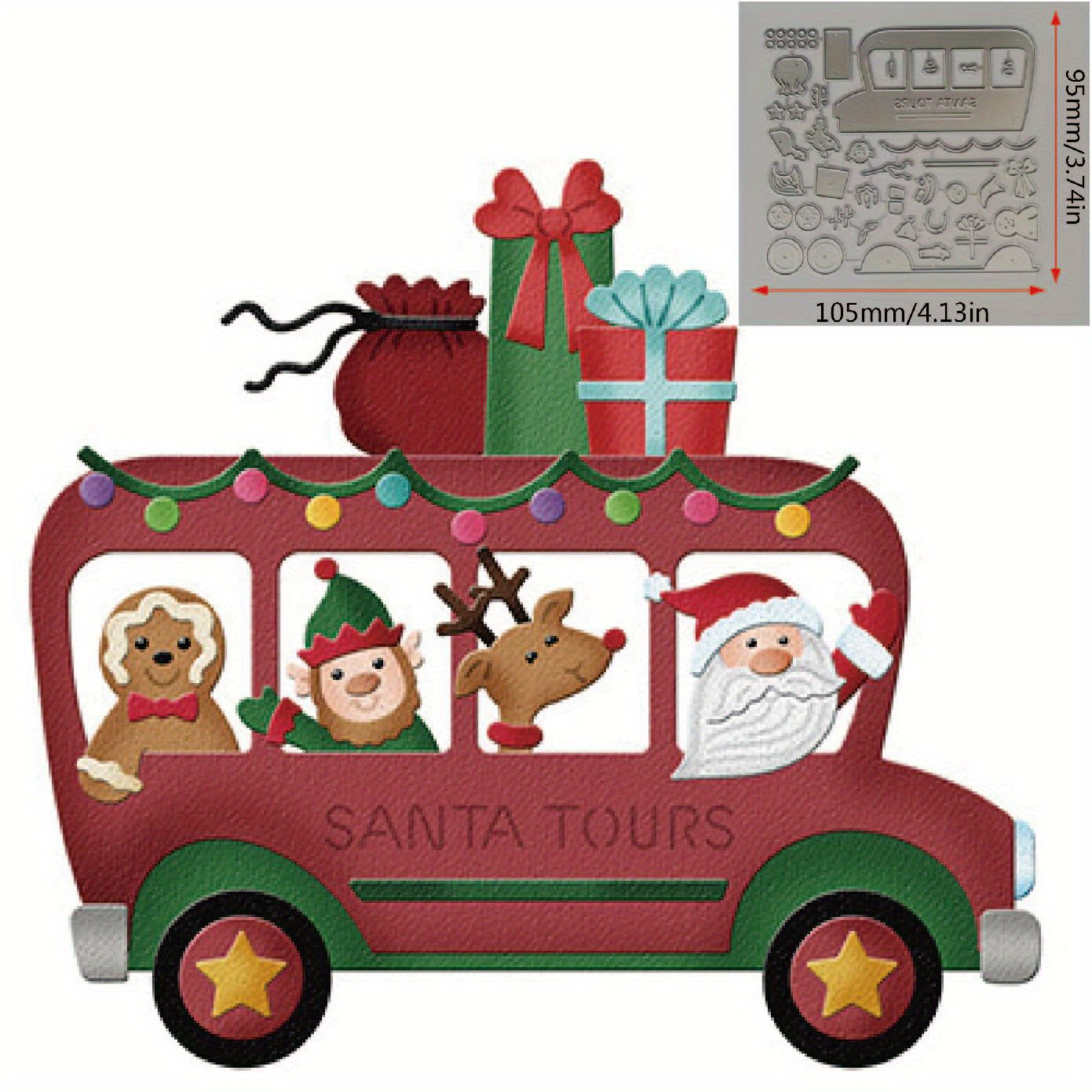 1pc Christmas Fireplace Dog Car Metal Cutting Dies for DIY Cards Scrapbooking