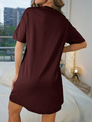 Casual Pajama Dress Short Sleeve Loose Sleepwear