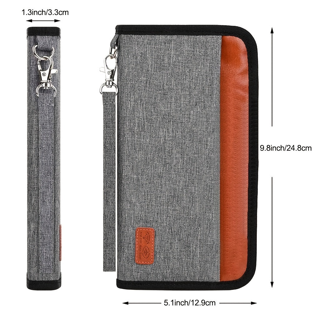 Family Passport Holder RFID Blocking Travel Wallet Organizer With Zipper