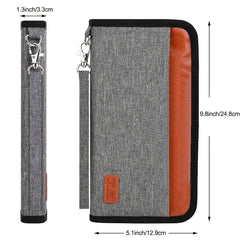 Family Passport Holder RFID Blocking Travel Wallet Organizer With Zipper
