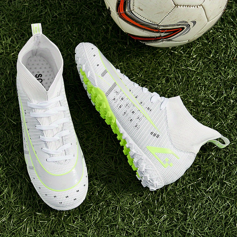 Men's High Top TF Cleats Lightweight Sport Shoes for Soccer Running