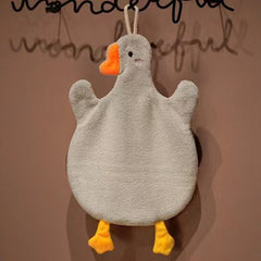 Cartoon Duck Pattern Hanging Towel Quick Drying Soft Absorbent Cotton Towel