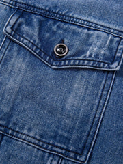 Vintage Distressed Denim Jacket Men's Casual Coat