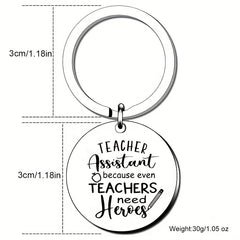Teacher Assistant Keychain Even Teachers Need Heroes Teaching Assistant Apprecia