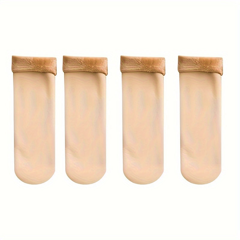 4 Pairs Winter Warm Cashmere Socks Thermal Fleece Lined Thickened Socks