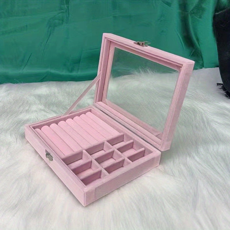 Velvet Sunglasses Organizer Glasses Jewelry Display Case Storage Holder