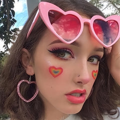 Heart Shaped Sunglasses Vintage Cat Eye Style Kurt Cobain Glasses